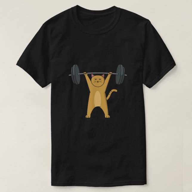 Weightfting Cat Barbell T-Shirt (Design vorne)