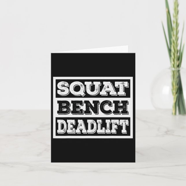 Weightfting Squat Bench Deadlift Workout Gym Wei Karte (Vorderseite)
