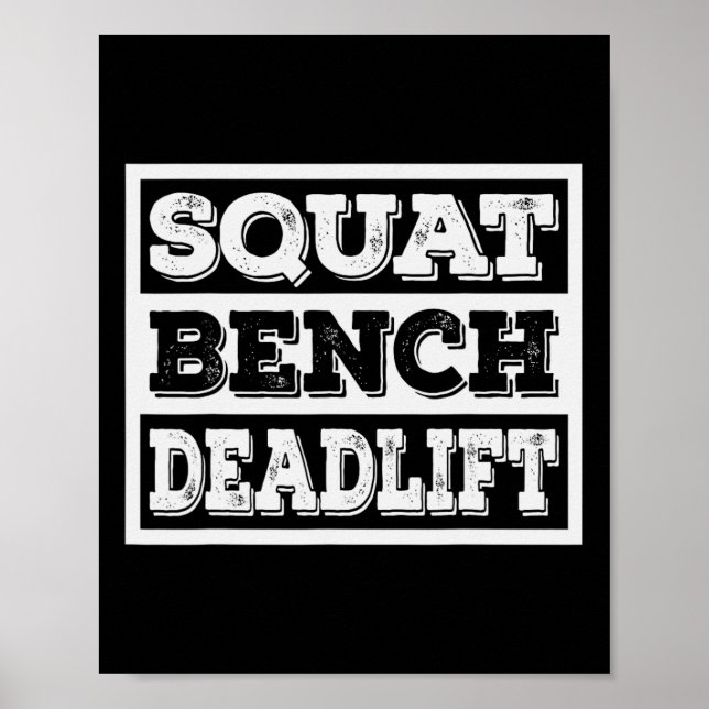 Weightfting Squat Bench Deadlift Workout Gym Wei Poster (Vorne)
