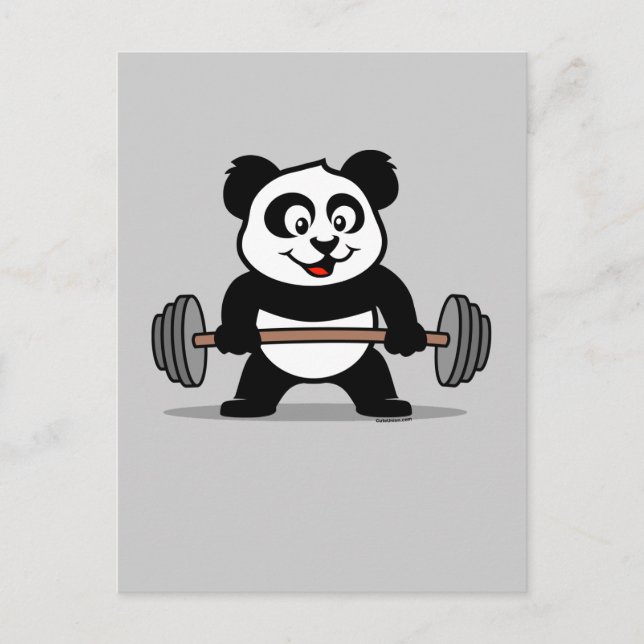 Weightheben Panda Postkarte (Vorderseite)