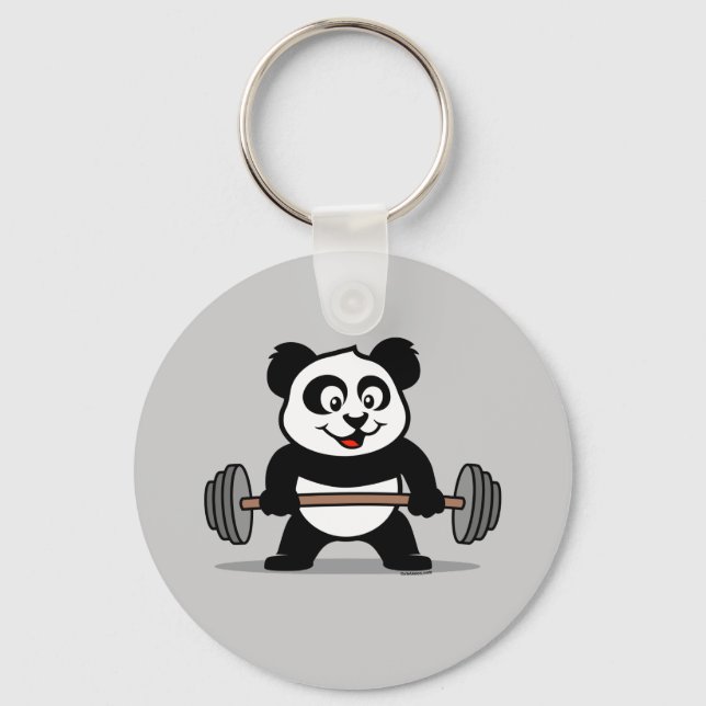 Weightheben Panda Schlüsselanhänger (Vorderseite)