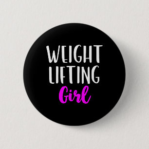 Weighthiebende Girl Women Weightlifter-Bodybuildin Button