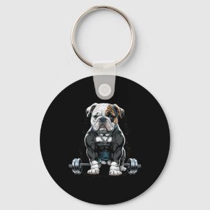 Weightlift Dog Fun Fitness Gym Bulldog Schlüsselanhänger