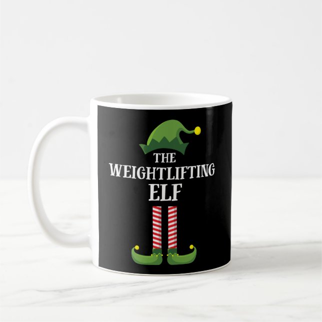 Weightlift Elf Matching Family Group Weihnachten Kaffeetasse (Links)