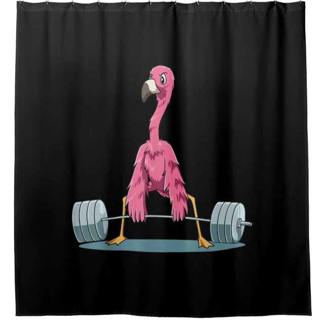 Weightlift Flamingo Deadlift Flamingo Duschvorhang (Vorderseite)