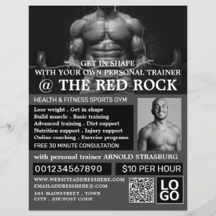 Weightlifter, Personal Trainer, Gym Advertising Flyer