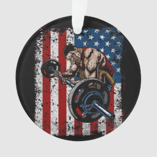 Weightlifter-Prediger-Locken-Turnhalle Ornament