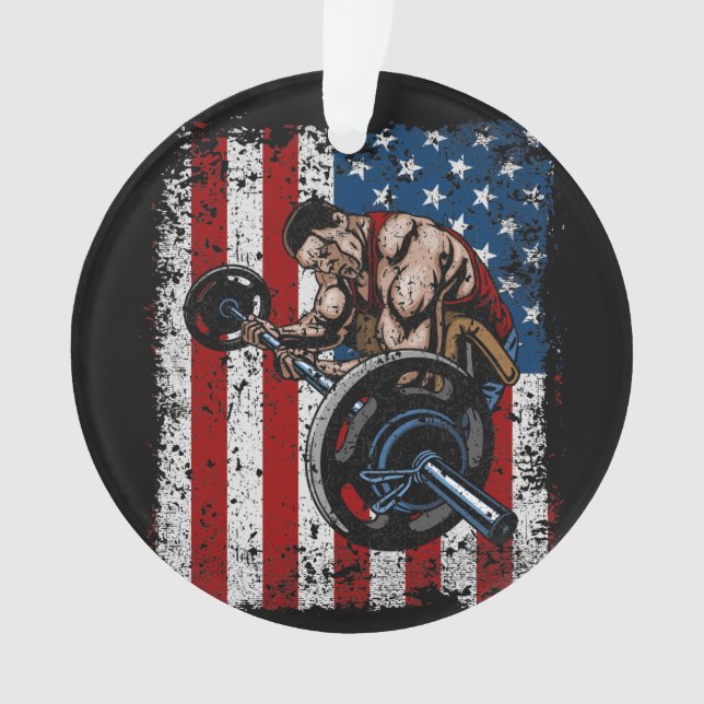 Weightlifter-Prediger-Locken-Turnhalle Ornament (Vorderseite)