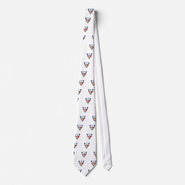 Weightlifteranhebender Barbell belastet Retro Krawatte (Vorderseite)