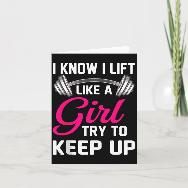 Weightlifting Lift Like A Girl Design Funny Wer Li Karte (Vorderseite)