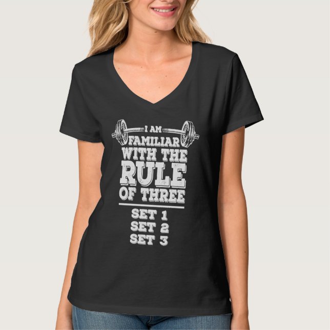 Weightlifting Math Rule Of Three  Workout Training T-Shirt (Vorderseite)