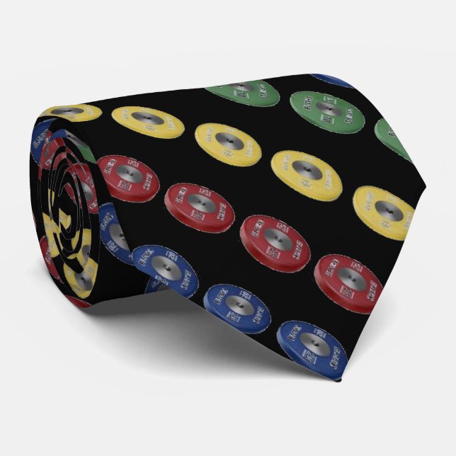 Weightlifting-Stoßplatten-Krawatte - Schwarzes Krawatte (Gerollt)