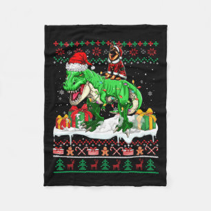 Weihdeutscher Schäferfahrer T-rex Weihnachtsschwei Fleecedecke