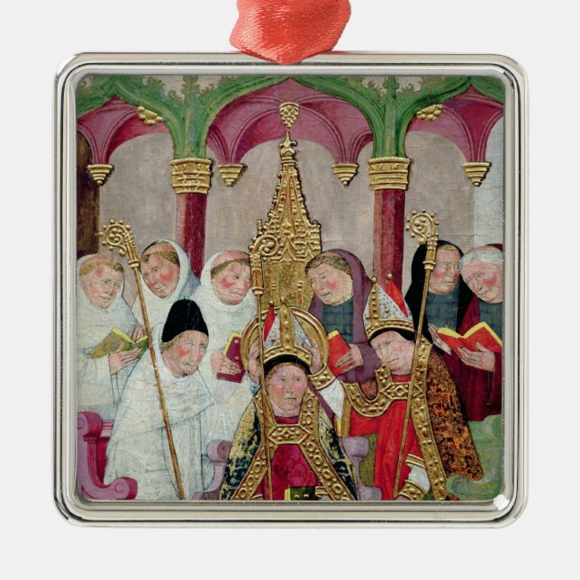 Weihe eines Bischofs, Valencian Schule Silbernes Ornament (Vorne)