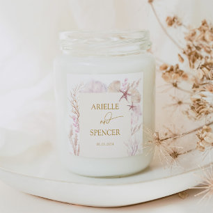 Weiher Pastellmeer unter den Gastgeschenke Hochzei Quadratischer Aufkleber