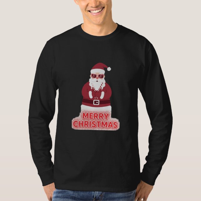 Weihnacht Cool Hipster Santa T-Shirt (Vorderseite)
