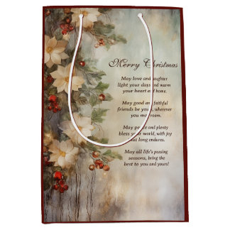 Weihnacht irischer Segen | Hübsche Winter-Blume Mittlere Geschenktüte