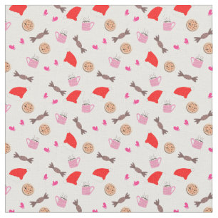 Weihnachtdoodles Muster Design Stoff