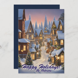 Weihnachten 10 Dorf, glückliche Ferien, Christmasc Einladung