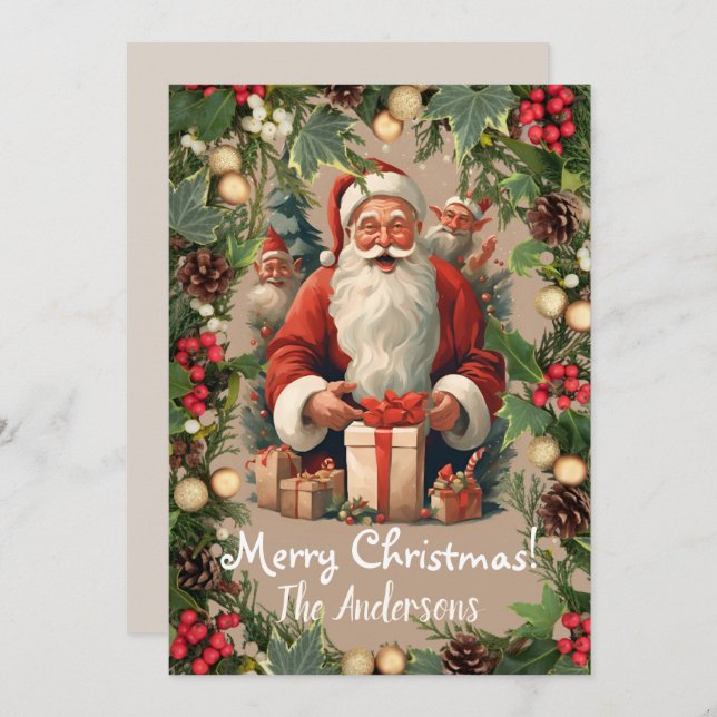 Weihnachten 10 Frohe Weihnachten! Weihnachtskarte Einladung (Vorne/Hinten)