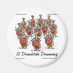 Weihnachten 12 Drumsticks Drumming Geschenke & T-S Magnet