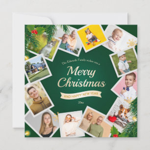 Weihnachten 12 Foto-Collage-Feiertagskarte
