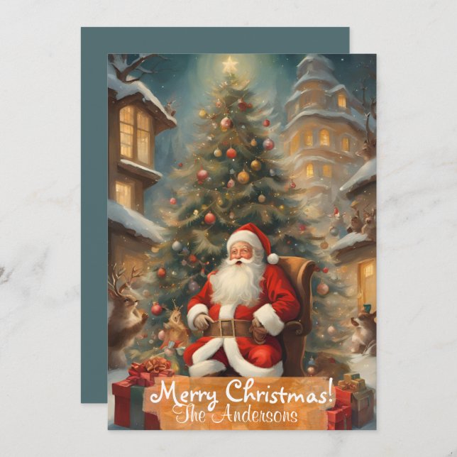 Weihnachten 12 Frohe Weihnachten! Weihnachtskarte Einladung (Vorne/Hinten)