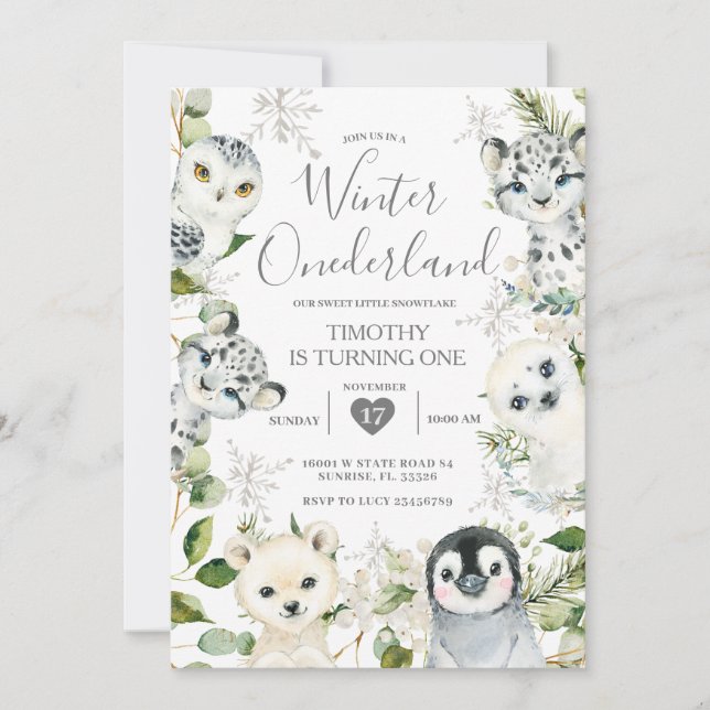 Weihnachten 12. Geburtstag von Arktischen Tieren Einladung (Vorderseite)