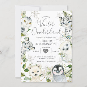 Weihnachten 12. Geburtstag von Arktischen Tieren Einladung