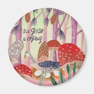 Weihnachten 12 Tage Weihnachten Sechs Gänse legen  Magnet