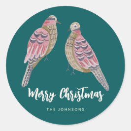 Weihnachten 12 Tage Weihnachten Zwei Turtle Doves Runder Aufkleber