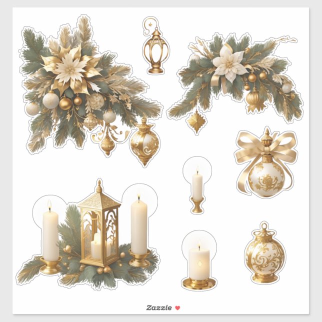 Weihnachten_12 Vinyl-Sticker nach Maß geschnitten Aufkleber (Blatt)