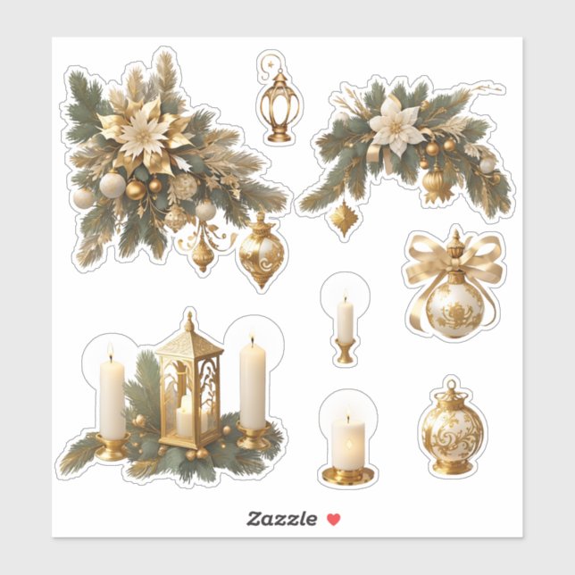 Weihnachten_12 Vinyl-Sticker nach Maß geschnitten Aufkleber (Blatt)