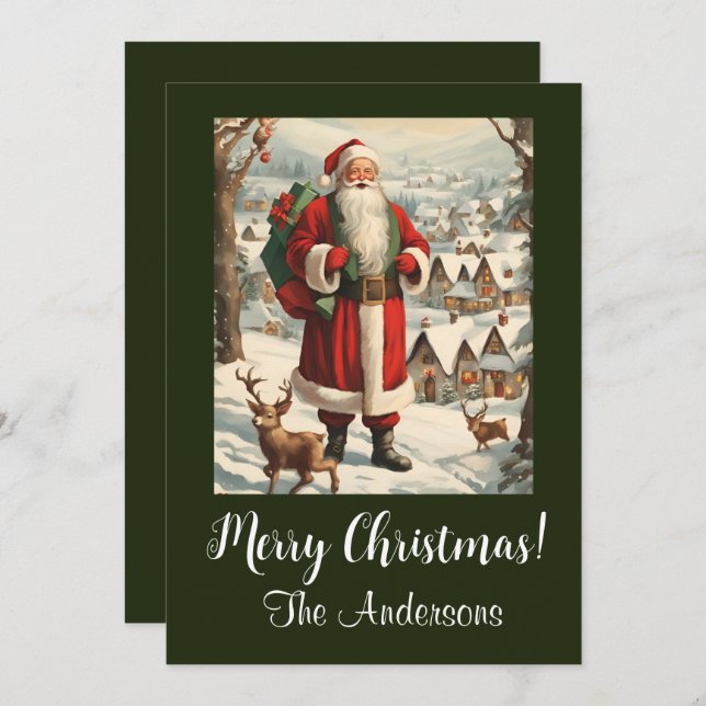 Weihnachten 13 Frohe Weihnachten! Weihnachtskarte Einladung (Vorne/Hinten)