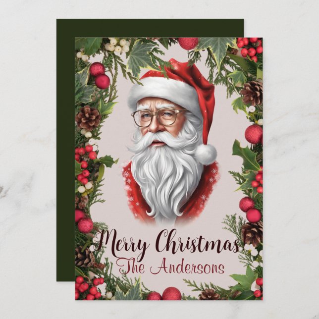 Weihnachten 14 Frohe Weihnachten! Weihnachtskarte Einladung (Vorne/Hinten)