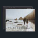 Weihnachten 1 Foto botanischer Blumenstag Postkarte<br><div class="desc">Fröhliche Weihnachten Moderne,  elegante Wasserfarbe getrocknete botanische Blumensteppe grün,  Terrakotta und schwarz Farben Feiertag 1 Foto Weihnachtspostkarte.</div>