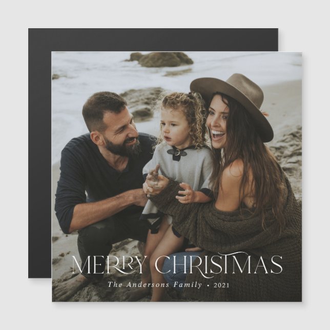 Weihnachten 1 Foto botanischer Blumenurlaub Magnetkarte (Vorne/Hinten)