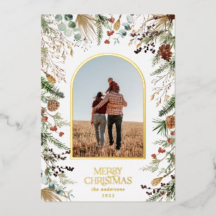 Weihnachten 1 Foto Botanischer Botanischer Blumeng Folien Feiertagskarte