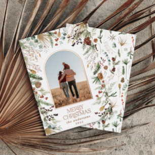 Weihnachten 1 Foto Botanischer Botanischer Blumeng Folien Feiertagskarte