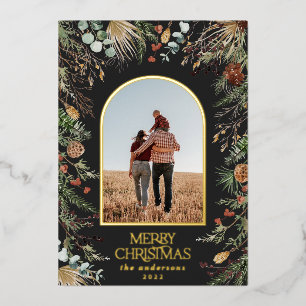 Weihnachten 1 Foto Botanischer Botanischer Blumeng Folien Feiertagskarte