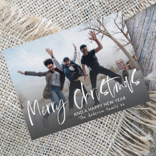 Weihnachten 1 Foto einfache Typografie Postkarte
