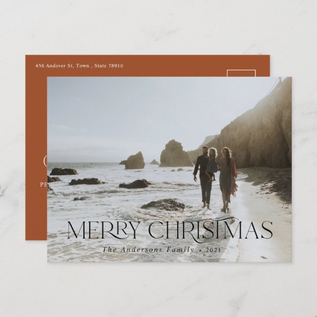 Weihnachten 1 Foto, gefalteter botanischer Blumenu Postkarte (Vorne/Hinten)