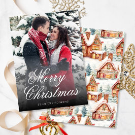 Weihnachten 1 Foto Gingerbrett Muster Urlaubskarte