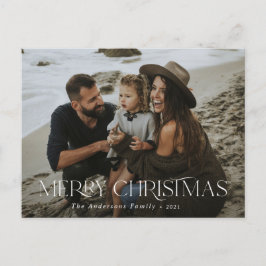 Weihnachten 1 Foto Terrakotta Moderne Typografie Postkarte