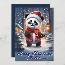 Weihnachten 1 Panda, Happy Holidays, Weihnachtskar Einladung
