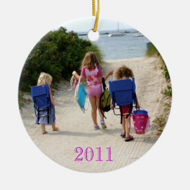 Weihnachten 2011 am Strand Keramikornament (Vorne)