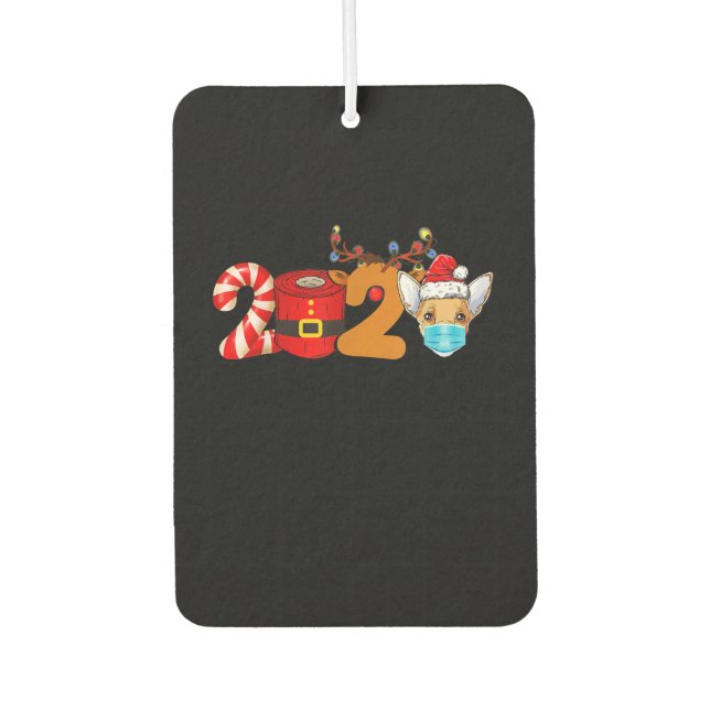 Weihnachten 2020 Chihuahua Lieblings-Toilettenpapi Autolufterfrischer (Vorderseite)