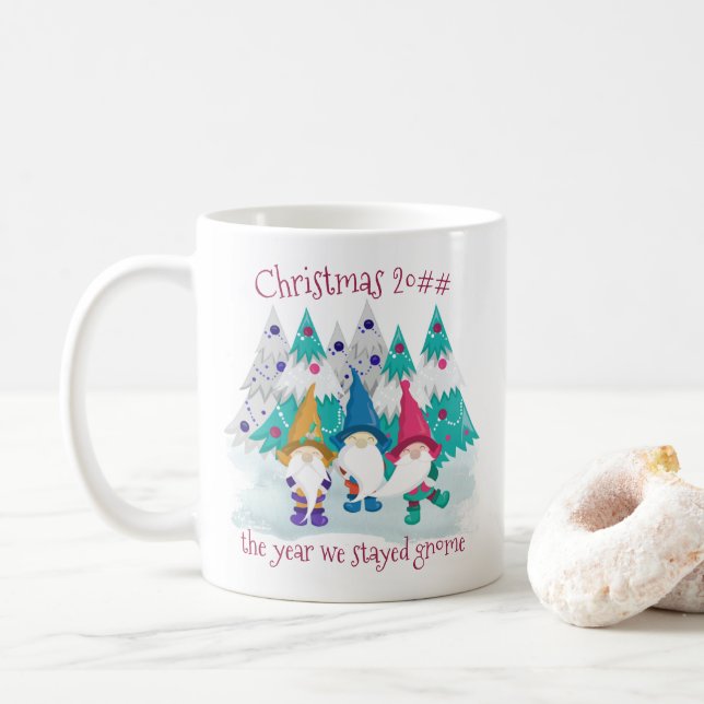 Weihnachten 2020 Das Jahr, das wir Zuhause Funny B Kaffeetasse (Mit Donut)