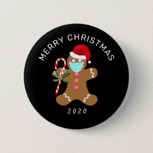 Weihnachten 2020 Lebkuchenmann in Gesichtsmaske Button