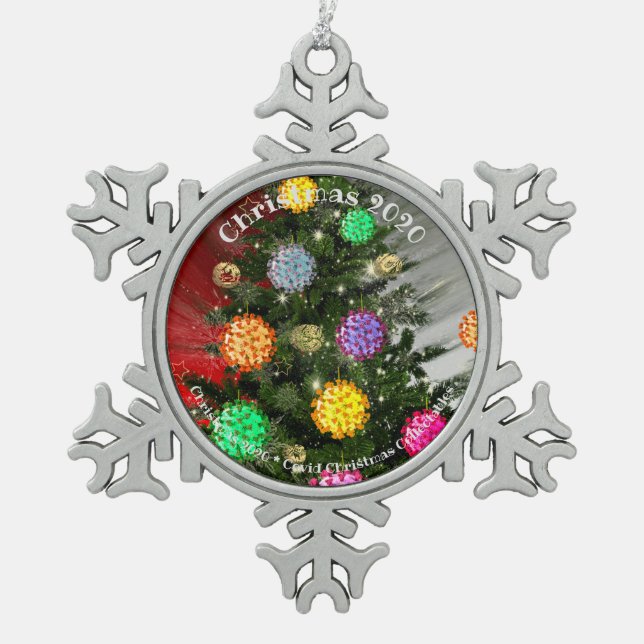 Weihnachten 2020 Sammlerstücke Schneeflocken Zinn-Ornament (Vorderseite)